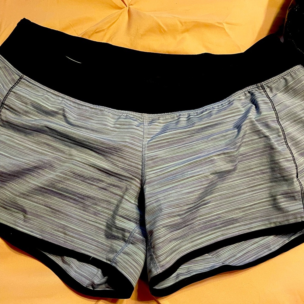 lululemon athletica Blue and Gray Run Speed Shorts